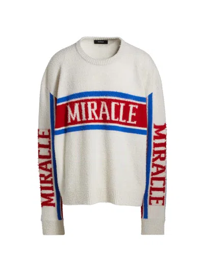 Nahmias Men's Miracle Oversized Wool Crewneck Sweater In White