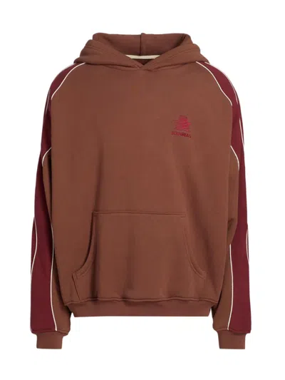 Nahmias Ollie Colourblock Logo-embroidery Hoodie In Brown