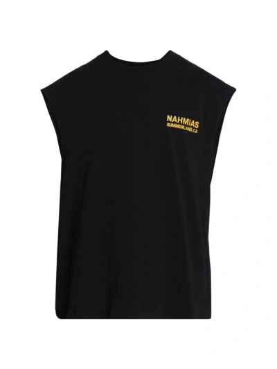 Nahmias Men's Queen Of The Coast Landscape Muscle T-shirt In Vintage Black