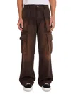 Nahmias Men's Summerland Ranch Logo Waxed Denim Cargo Pants In Brown