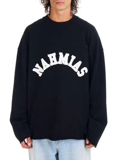 Nahmias Men's Varsity Long-sleeve T-shirt In Black