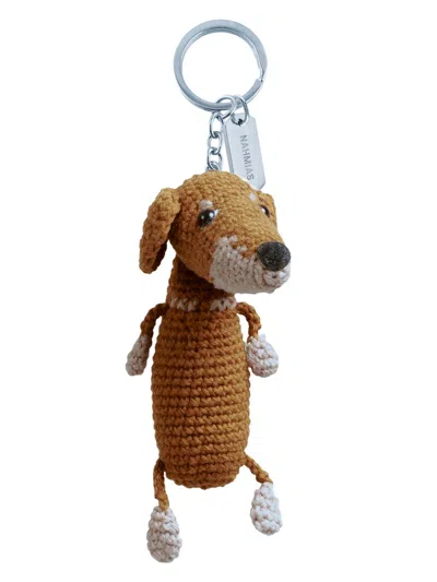 Nahmias Doxie Crochet Keychain In Multi
