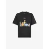 Nahmias Mens  X Disney Graphic-print Cotton T-shirt Aged Black In Black