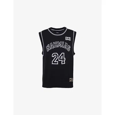 Nahmias Mens Black Knitwear Knit 24 Sleeveless Knitted Basketball Top