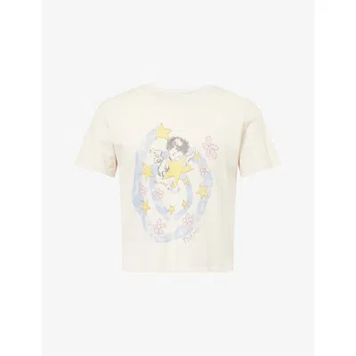 Nahmias Mens Egg White Heaven Graphic-print Boxy Cotton-jersey T-shirt In Neutral