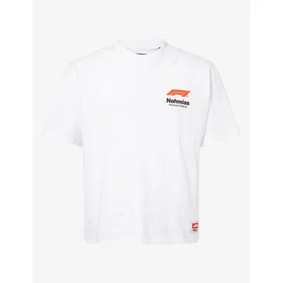 Nahmias Mens F1 Boxy-fit Cotton T-shirt White