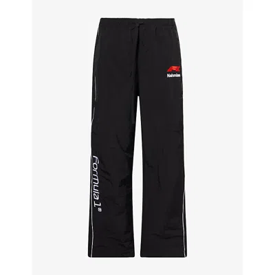Nahmias Mens F1 Warm Up Race Woven Jogging Bottoms Black