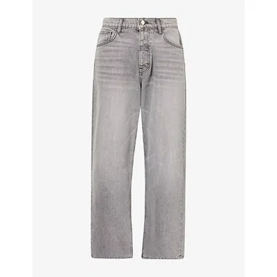 Nahmias Mens  Grey Wash Baggy Wide-leg Denim Jeans In Gray