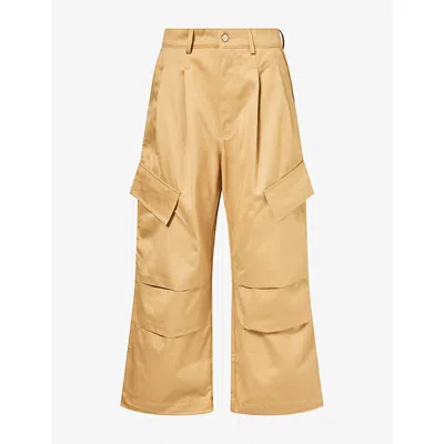 Nahmias Mens  Oversized Wide-leg Cotton Cargos In Brown
