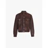 Nahmias Mens Brown Wash Waxed Regular-fit Trucker Denim Jacket In Brown Wash