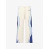 Nahmias Mens Ivory Knitwear Ollie Embroidered-logo Cotton-jersey Tracksuit Bottoms In White