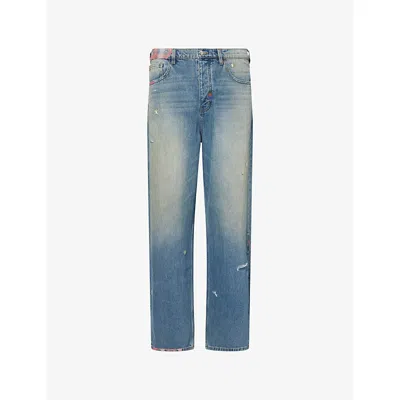 Nahmias Mens Recess Baggy Denim Jeans Light Indigo
