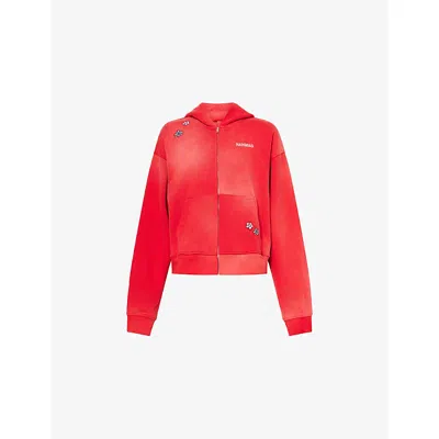 Nahmias Mens  X Disney Dream Logo-print Cotton Hoody Ruby In Red