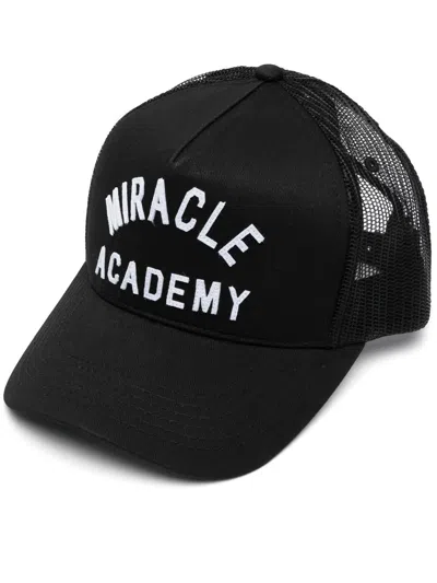 Nahmias Mens Black Miracle Slogan Cotton-blend Baseball Cap