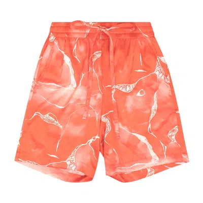 Pre-owned Nahmias Miracle Tie Dye Logo Silk Shorts 'red'