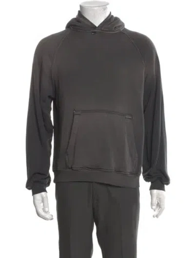 Pre-owned Nahmias Mock Neck Long Sleeve Hoodie In Gray