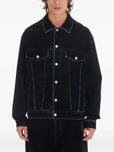 Nahmias Moleskin Trucker Jacket In Blue