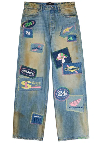 Nahmias Moto Patch Embroidered In Blue