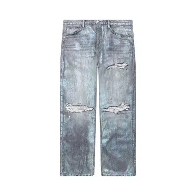 Pre-owned Nahmias Oil Spill Baggy Jean 'charcoal Wash' | Black | Men's Size 32