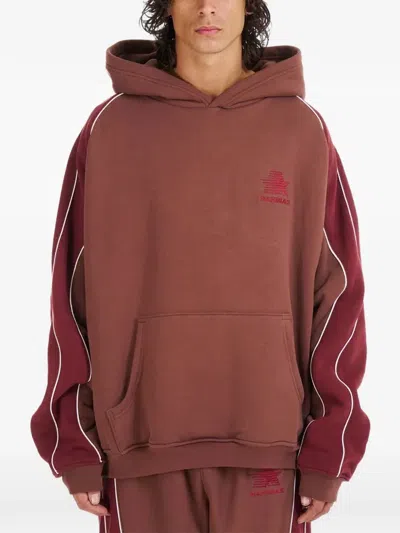 Nahmias Ollie Colourblock Logo-embroidery Hoodie In Brown