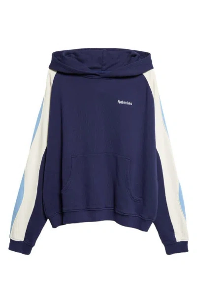 Nahmias Ollie Logo-embroidered Cotton-jersey Hoodie In Blue