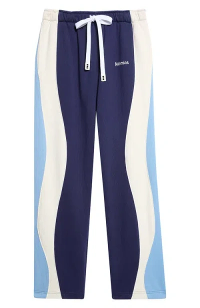 Nahmias Ollie Wide-leg Striped Cotton-jersey Sweatpants In Animal Print