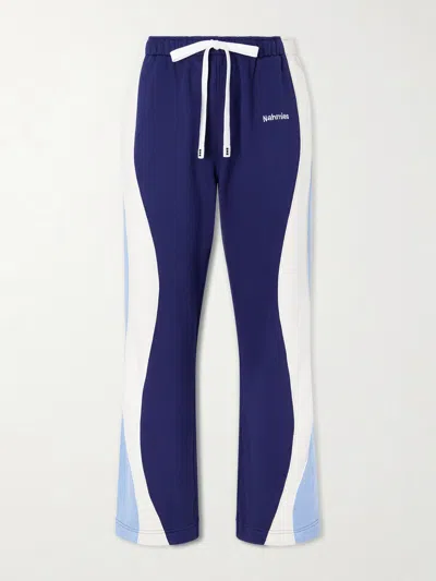 Nahmias Ollie Wide-leg Striped Cotton-jersey Sweatpants In Animal Print