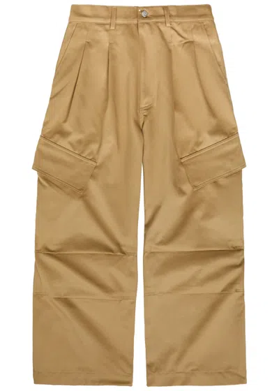 Nahmias Oversized Cargo-twill Cargo Trousers In Brown