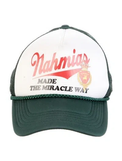 Pre-owned Nahmias Pattern Print Trucker Hat In Green