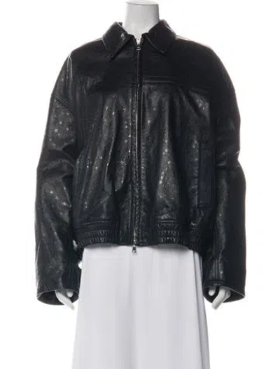 Pre-owned Nahmias Patterned Bomber Jacket In Black