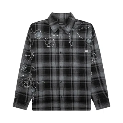 Pre-owned Nahmias Plaid Beaded Oversized Shirt 'black Rayon' | Men's Size Xl