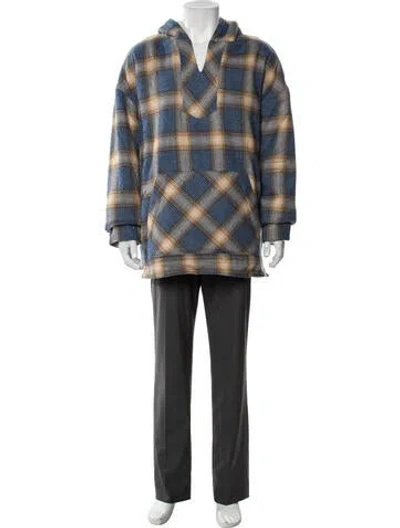Pre-owned Nahmias Plaid Print Jacket W/ Tags In Blue