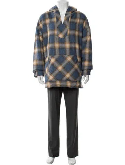 Pre-owned Nahmias Plaid Print Jacket W/ Tags In Blue