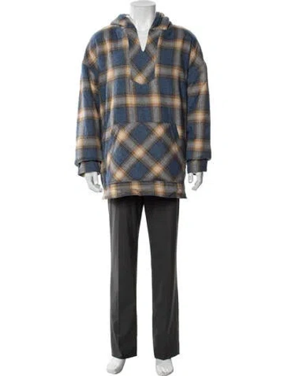Pre-owned Nahmias Plaid Print Jacket W/ Tags In Blue