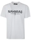 Nahmias Mens White Pronunciation Brand-print Cotton-jersey T-shirt