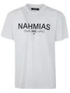 Nahmias Mens White Pronunciation Brand-print Cotton-jersey T-shirt In White