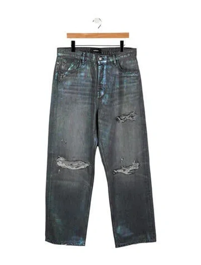 Pre-owned Nahmias Relaxed Fit Jeans W/ Tags In Grey/metallic
