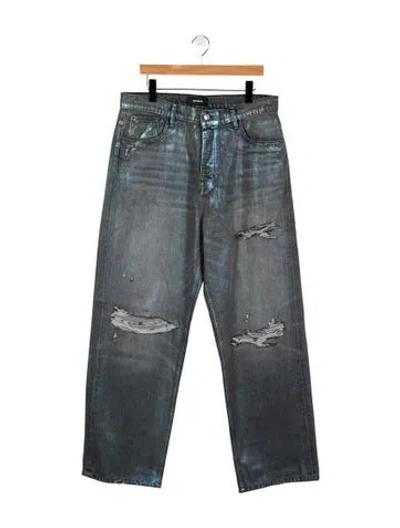 Pre-owned Nahmias Relaxed Fit Jeans W/ Tags In Grey/metallic