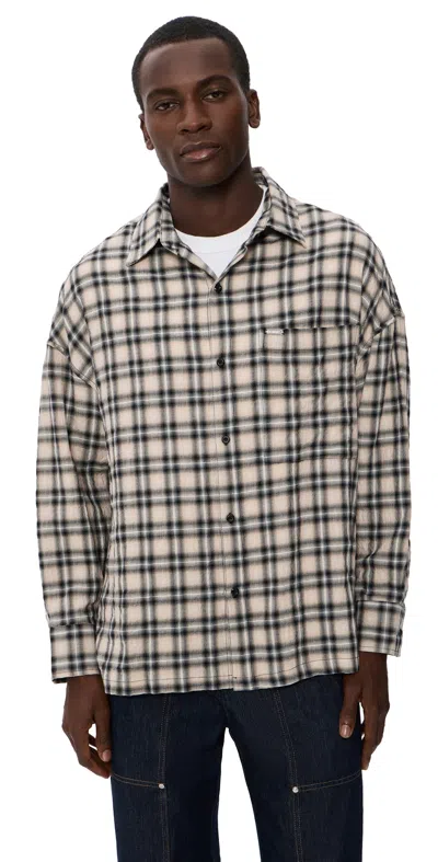 Nahmias Relaxed Long Sleeve Button Up Shirt Black/white Shirting