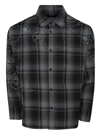 Nahmias Rhinestone-embellished Plaid Shirt In Black