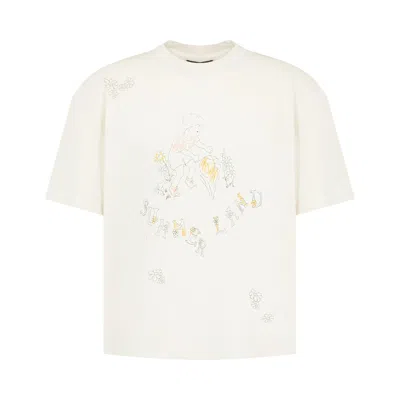 Pre-owned Nahmias Scribble Boxy Tee 'egg White Jersey' | Tan | Men's Size L