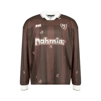 Pre-owned Nahmias Scribble Long-sleeve Jersey 'brown' | Men's Size L