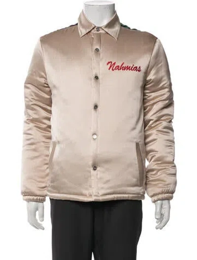 Pre-owned Nahmias Silk Bomber Jacket In Red