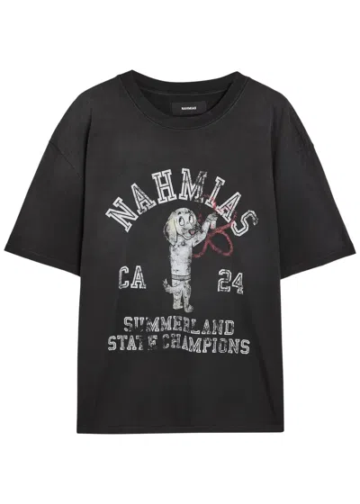 Nahmias State Champions Printed Cotton T-shirt In Black
