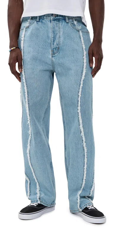 Nahmias Stone Wash Ollie Denim Jeans Light Indigo Denim In Blue
