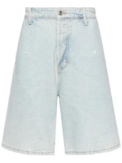 Nahmias Stonewash Denim Shorts In Blue