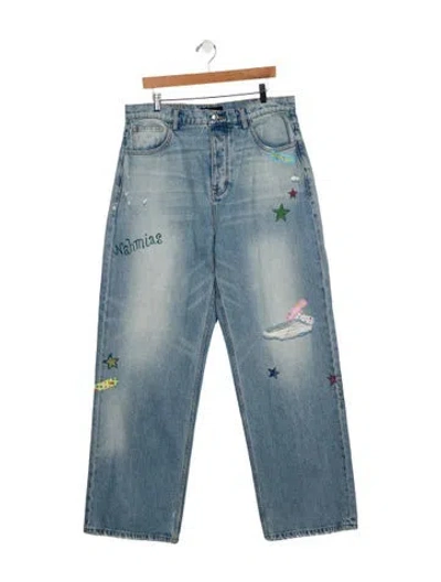 Pre-owned Nahmias Straight-leg Jeans In Blue