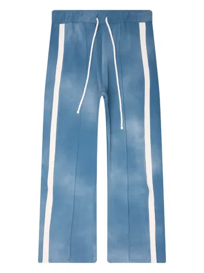 Nahmias Stripe-detail Cotton Trousers In Blue
