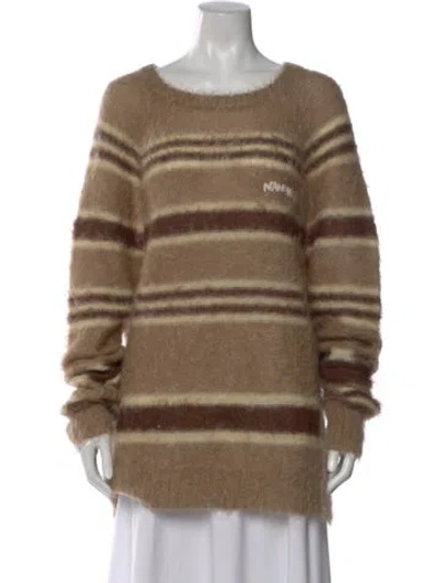 Pre-owned Nahmias Striped Crew Neck Sweater In Neutral