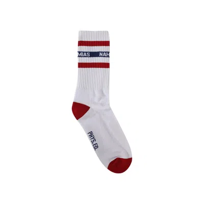 Pre-owned Nahmias Striped Socks 'white' | Men's Size Onesize